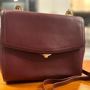 Michael Kors Burgundy Leather Ava Top Handle Bag